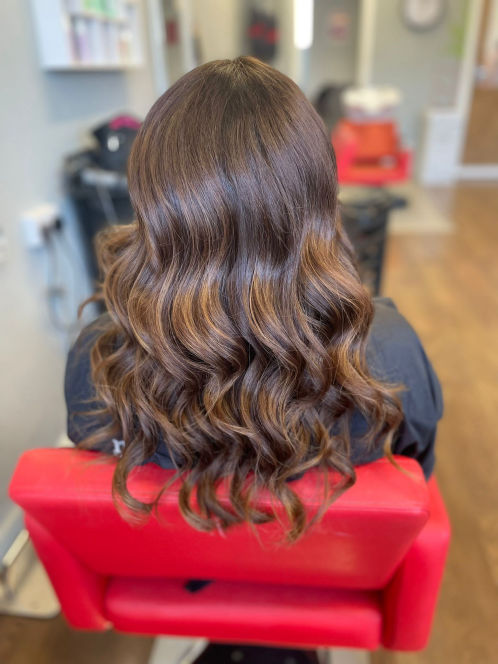 Coppery low lights and curls