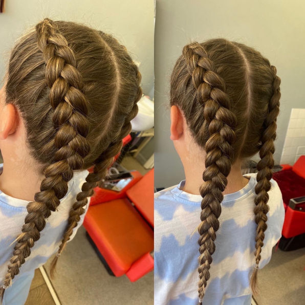 Kids hair braiding