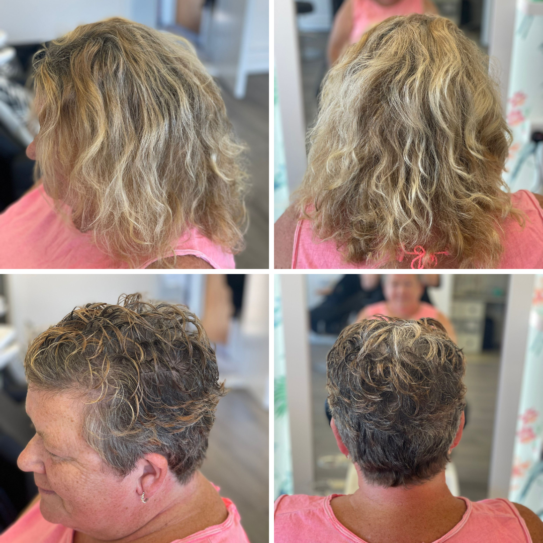 Restyle mid length to short hair