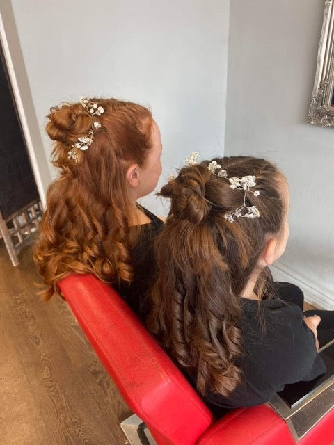 Childrens hair up event hair
